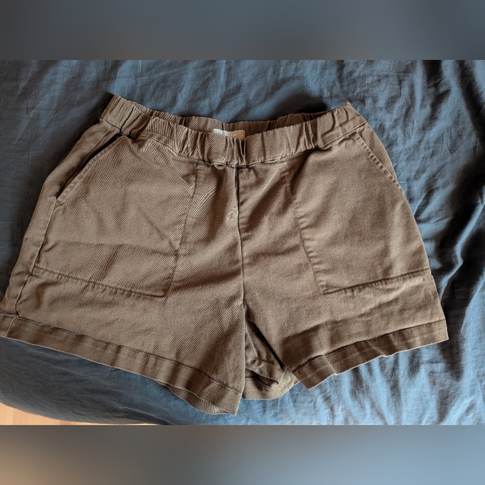 Everlane Organic Cotton Pull On Shorts in Green - Size XL